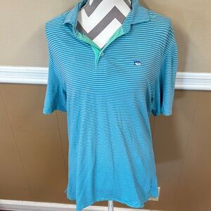 Southern Tide Blue Striped Polo Shirt